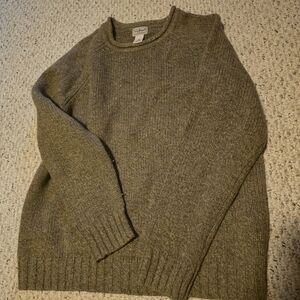 L.L. Bean Men's Olive/brown Roll neck Sweater